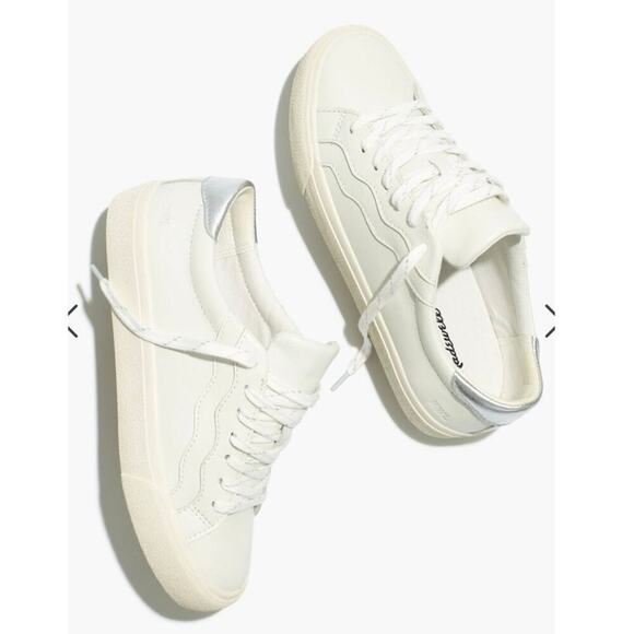 Madewell Sidewalk Low-Top Sneakers in Leather: Wave Edition size 9 - Picture 1 of 8
